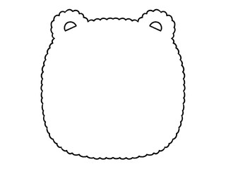 白黒　フワフワくまのフレーム