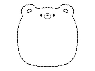 白黒　フワフワくまのフレーム