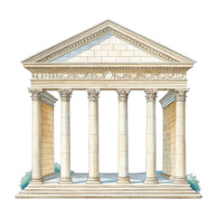 Obraz premium Ancient Columned Temple with Classical Architecture