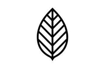 Leaf Line Icon Vector Illustration - Minimalist Nature Design