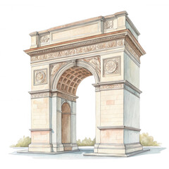 Obraz premium Architectural Illustration of an Arc de Triomphe
