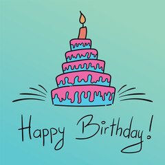 Birthday cake gift card design