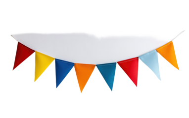 Colorful pennant chain on transparent or white background,png