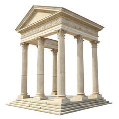 Naklejka premium Classical Temple Structure with Columns in 3D Rendering