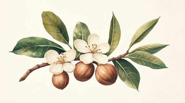 National Macadamia Nut Month illustration