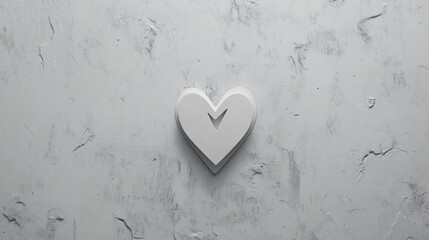 Minimalist heart symbol on textured concrete background representing love and affection for Valentine's Day celebration and emotions