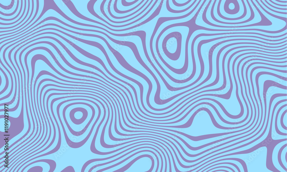 Poster Abstract horizontal background with colorful waves. Trendy vector illustration in style retro 60s, 70s. Pastel colors