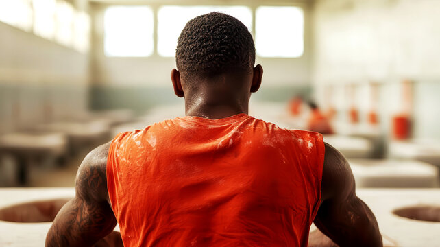 Inmates working in a prison workshop, showing rehabilitation efforts and labor programs within correctional facilities