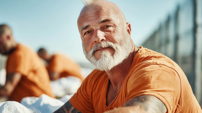 Inmates working in a prison workshop, showing rehabilitation efforts and labor programs within correctional facilities