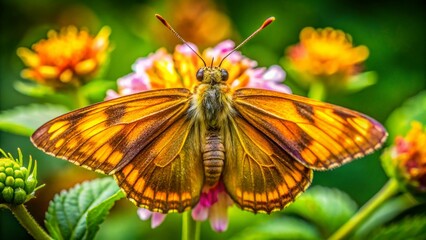 Fototapeta premium Sikkim Butterfly: Skipper Insect on Vibrant Flower, India