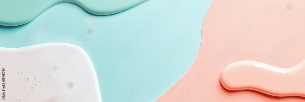 Aufkleber creative and colorful fluid shape design featuring pastel paint splashes on a neutral background for