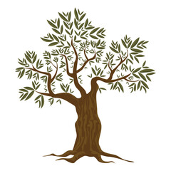 Olive tree silhouette symbol
