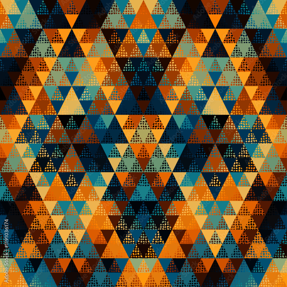 Poster Seamless pattern of a triangles.. Aztec geometric ornament. Vector illustration. Seamless pattern.
