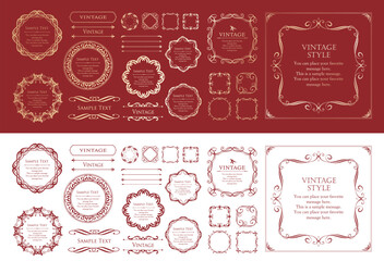 高級感のあるフレームデザインセット