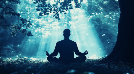 Fototapeta premium spiritual meditation tree artwork. connection to the universe