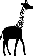 Wrap Text Lettering Animal Silhouette Typography