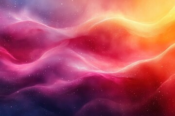Obraz premium Colorful abstract waves of purple, pink, and orange blending in a cosmic background at sunset