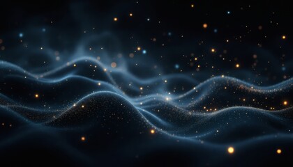 Fototapeta premium Celestial Wave: A Digital Landscape of Glowing Particles