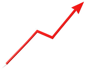Unstoppable Growth: Bold Red Arrow Signifying Dynamic Progress and Rising Success in Business and Innovation