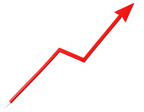 Unstoppable Growth: Bold Red Arrow Signifying Dynamic Progress and Rising Success in Business and Innovation