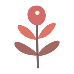 Abstract twig with leaves, colored.