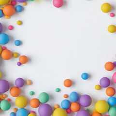Colorful bouncy rubber balls on white background