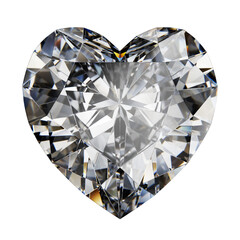 A brilliant heart on a white background. High-resolution 3D rendering.