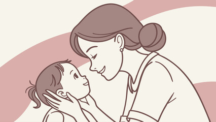 Tender Touch: Baby Touching Mother's Cheek. Perfect for: Mother&rsquo;s Day, Baby Showers, Family Moments
