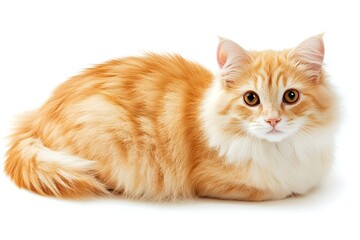 Adorable Fluffy Orange Cat Poses Calmly