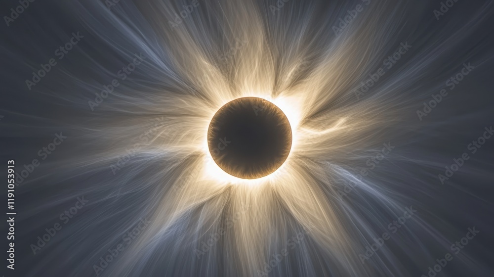 Wall mural close-up view of solar eclipse displaying solar corona dynamics
