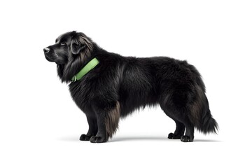 Obraz premium Majestic Black Dog Stands Alertly Outdoors