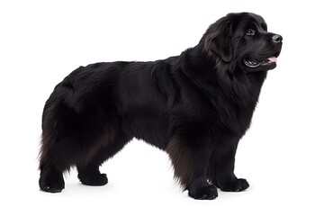 Fototapeta premium Majestic Black Dog Stands Tall, Proudly, Dog Breed Overview Guide.