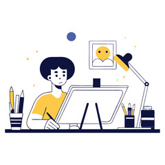 Business people office life with vector art