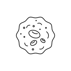 Cell Outline Icon with nucleus inside.