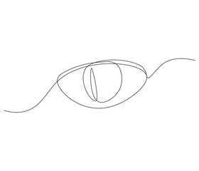 One continuous line drawing of human eye . Single line of human eye vector illustration
