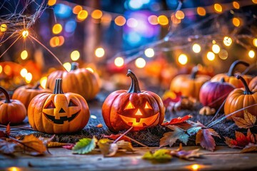 Spooky Space Halloween: Candid Photo with Text Overlay Area for Personalized Greetings