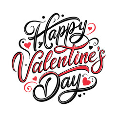 a unique 'Happy Valentine's Day' design with a blend of modern elegance and romantic charm. Incorporate a romantic heart element to enhance the festive feel.