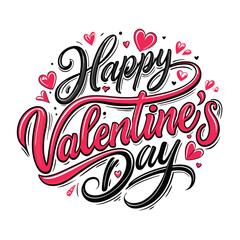 a unique 'Happy Valentine's Day' design with a blend of modern elegance and romantic charm. Incorporate a romantic heart element to enhance the festive feel.