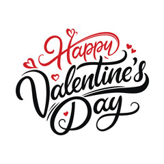 a unique 'Happy Valentine's Day' design with a blend of modern elegance and romantic charm. Incorporate a romantic heart element to enhance the festive feel.