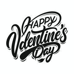 Obraz premium a unique 'Happy Valentine's Day' design with a blend of modern elegance and romantic charm. Incorporate a romantic heart element to enhance the festive feel.