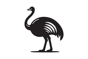 Minimal ostrich bird vector silhouette 