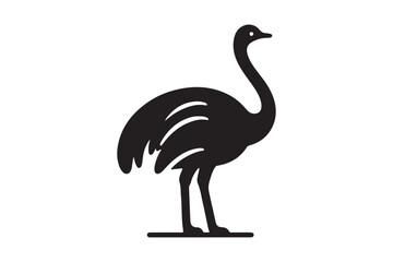 Minimal ostrich bird vector silhouette 