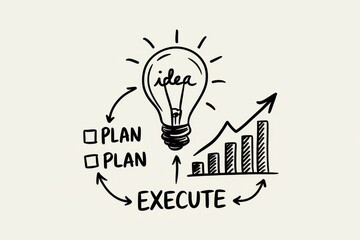 Idea Plan Execute Growth Success Strategy Visual