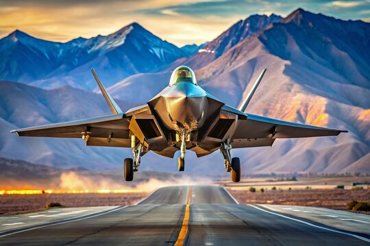 Stealth Fighter Jet at Nellis AFB, Candid Air Force Training Photo