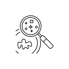 Magnifying Glass Outline Icon magnifying DNA or cells.