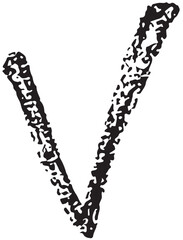 Chalk, crayon hand drawn grunge texture punctuation check marks, pointer, arrow, underline, question mark, hash tag, exclamation point, bracket, dot for to do list and note, diagram