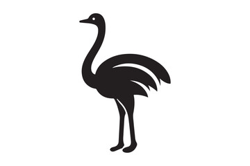 Minimal ostrich bird vector silhouette 