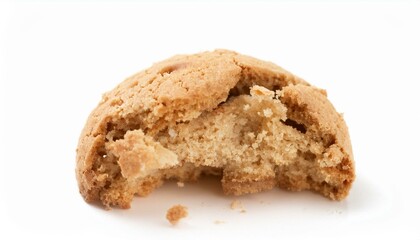 Close-Up View of a Broken Italian Amaretti Biscuit on White Background