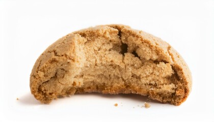 Close-Up View of a Broken Italian Amaretti Biscuit on White Background