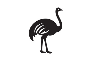 Minimal ostrich bird vector silhouette 